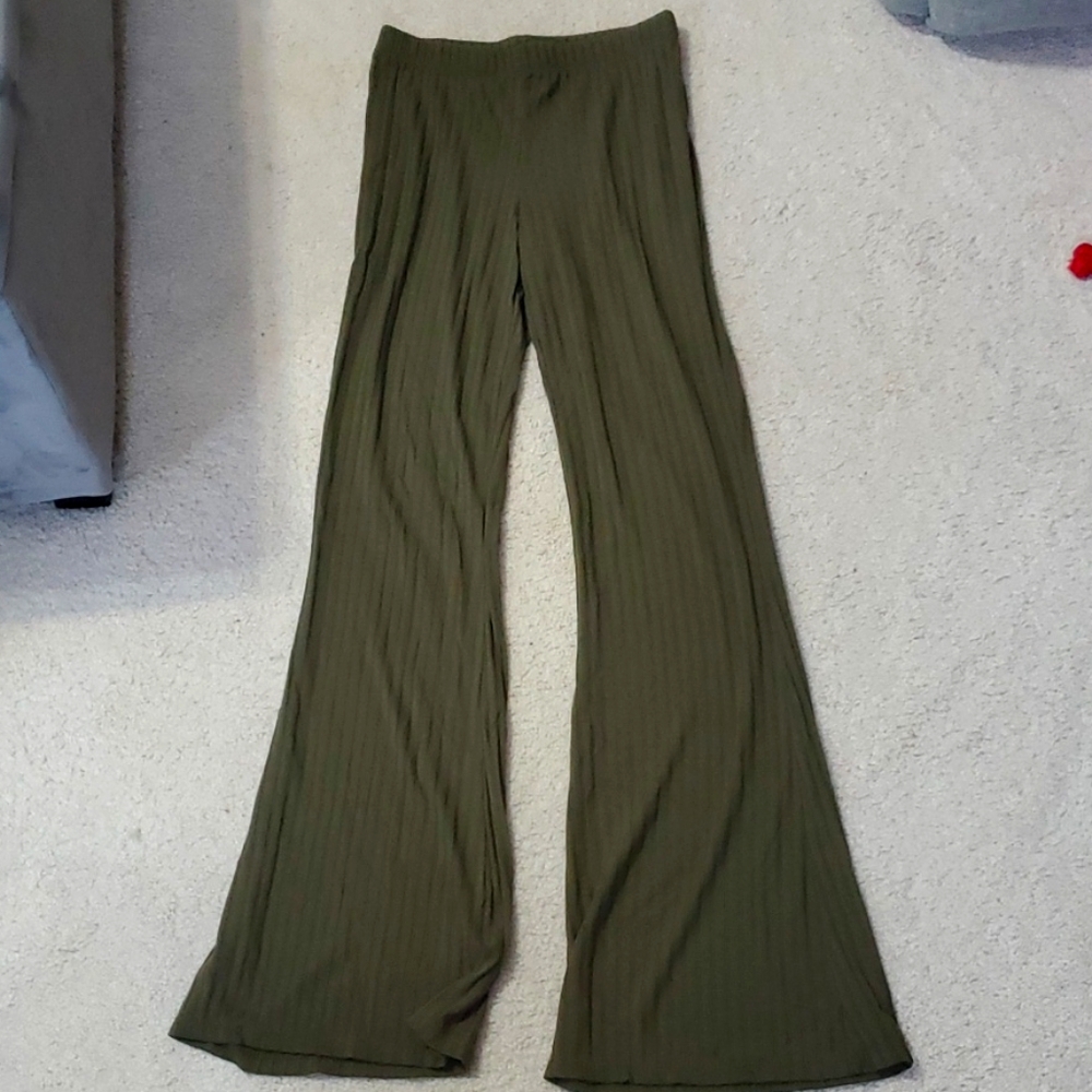 Olive Green Stretch Party Pants